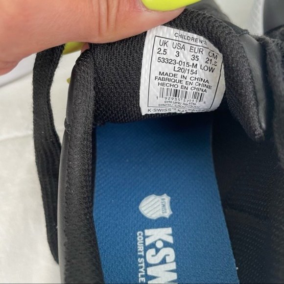 K-Swiss Kids Black Lace-up Sneaker - Picture 11 of 12